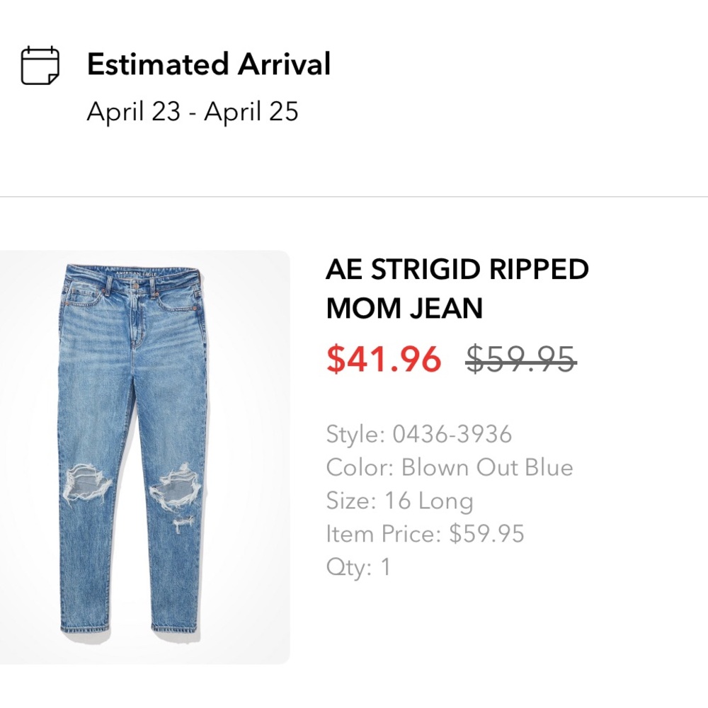 Mom Jean blown out blue strigid